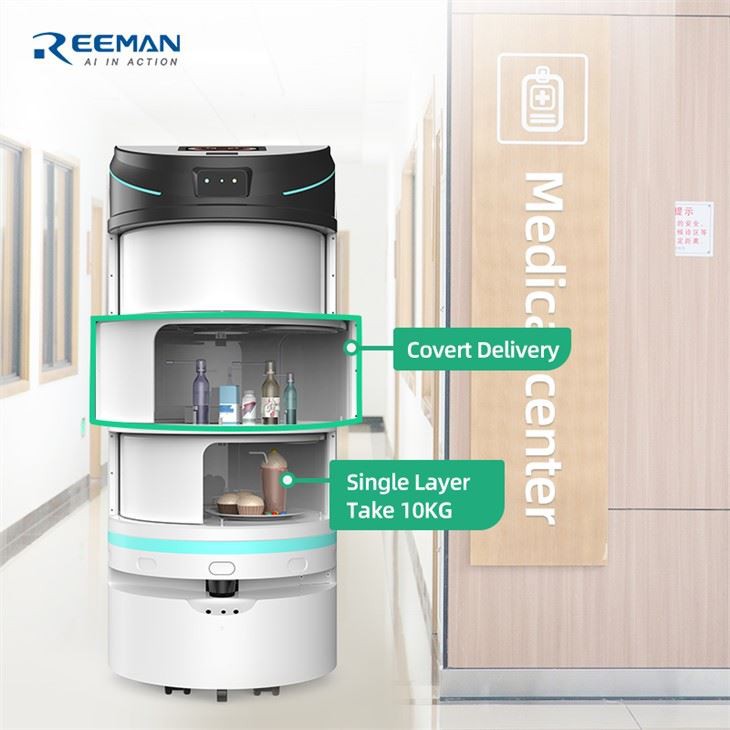 REEMAN Small Delivery Service Robot Fast Food Delivery Robot Waiter for Restaurant/Hotel